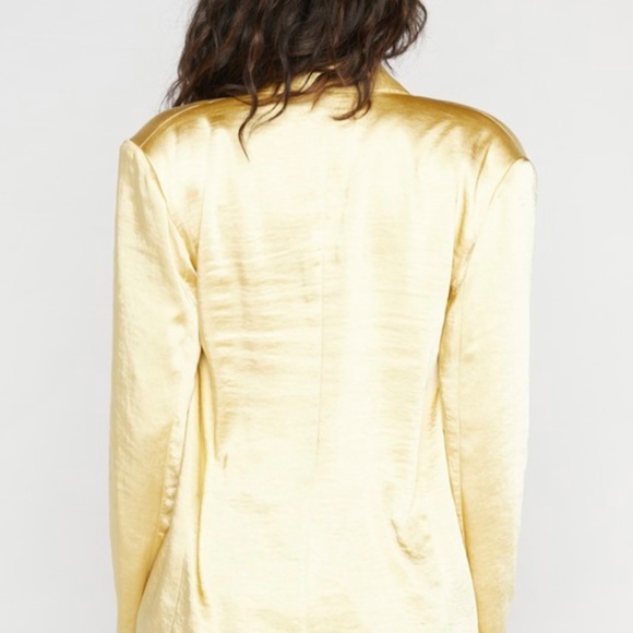 Gold Satin Blazer - Picture 3 of 6